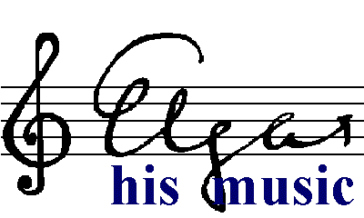 'Elgar - his
music' banner